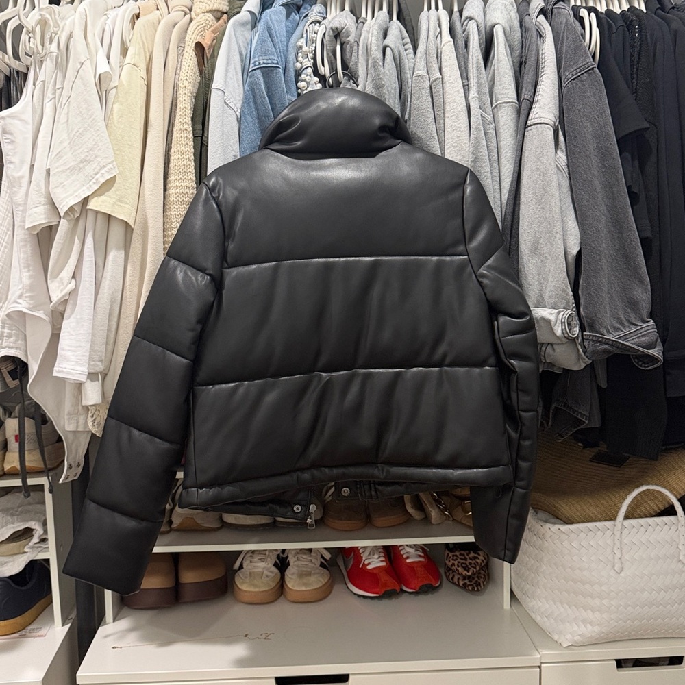 Black Mini Puffer Jacket - Picture 3 of 3